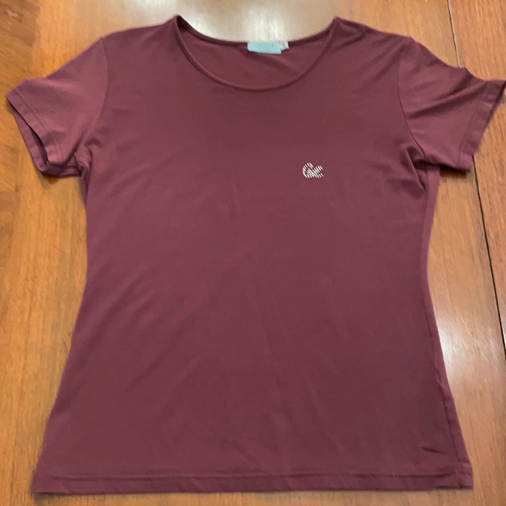 Plum color Christian LaCroix Pool and Beach collection T-Shirt. Made in Italy.